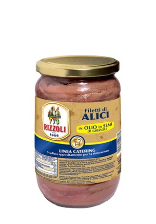 Filetti di Alici in pezzi in olio di girasole RIZZOLI 720gr