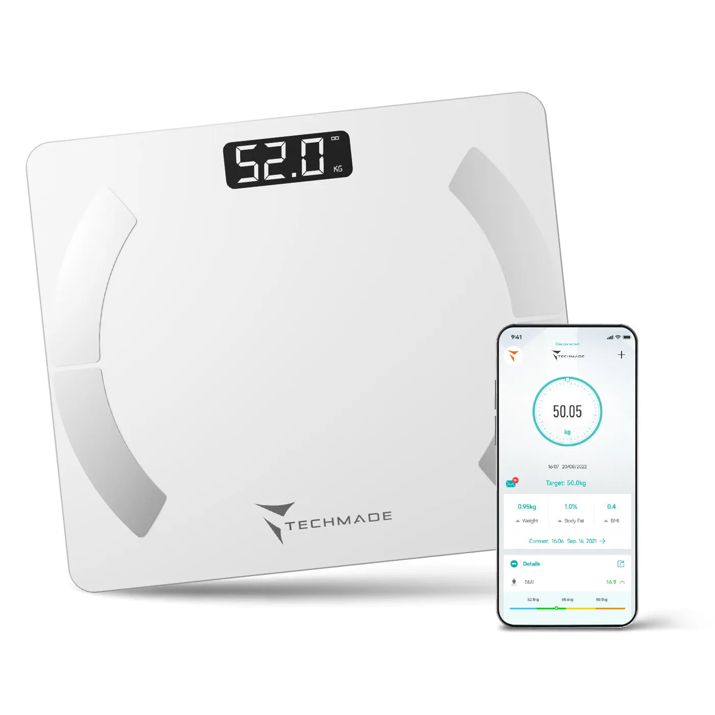 Bilancia digitale Smart Scale connessione con app obiettivi e promemoria